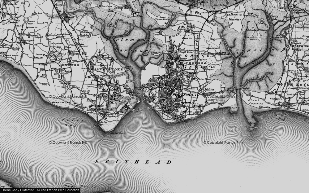 Old Map of Old Portsmouth, 1895 in 1895