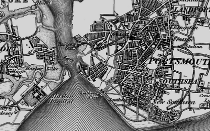 Old map of Old Portsmouth in 1895