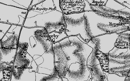 Old map of Old Somerby in 1895