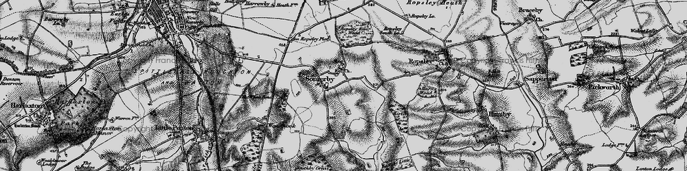 Old map of Old Somerby in 1895