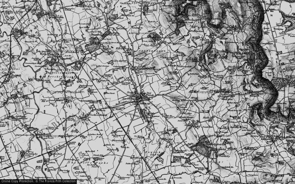 Old Map of Old Thirsk, 1898 in 1898