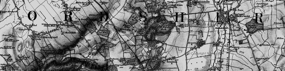 Old map of Old Warden in 1896