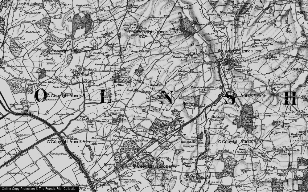 Old Map of Old Woodhall, 1899 in 1899