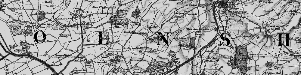 Old map of Old Woodhall in 1899