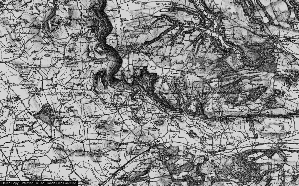 Old Map of Historic Map covering Sutton Bank in 1898
