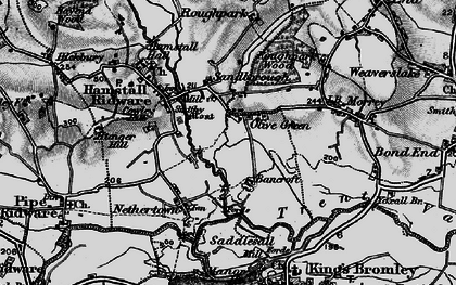 Old map of Olive Green in 1898