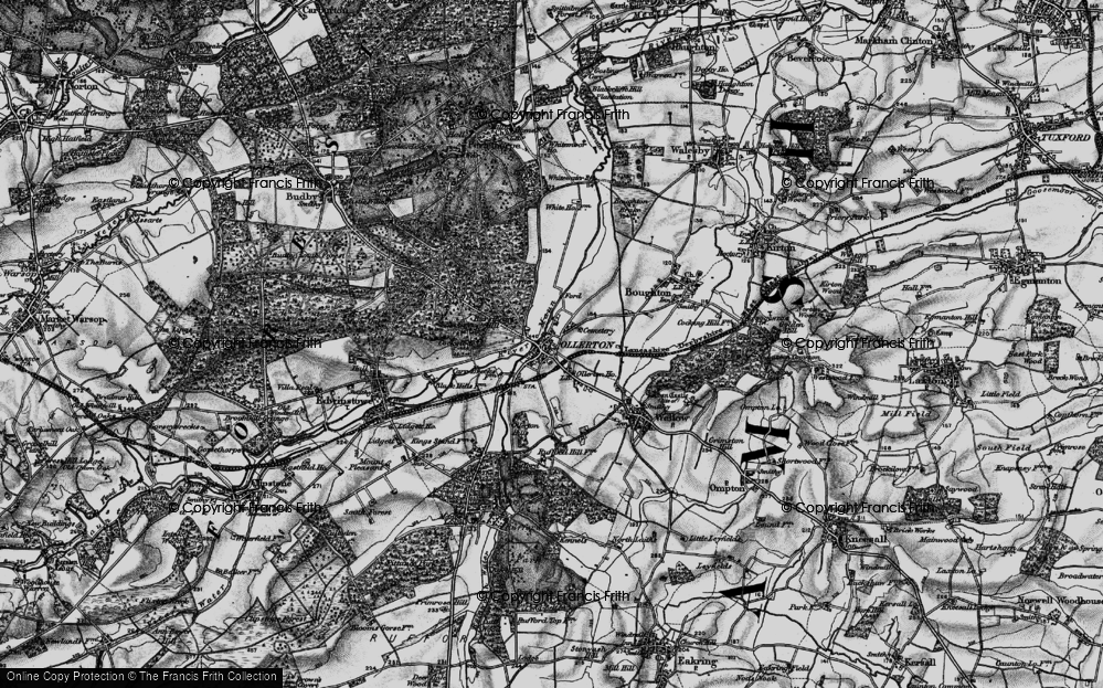 Old Map of Historic Map covering Burstheart Hill in 1899