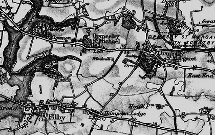 Old map of Ormesby St Michael in 1898