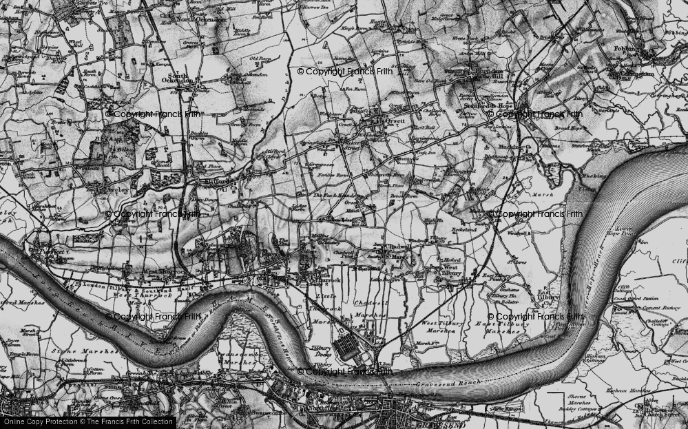 Old Map of Orsett Heath, 1896 in 1896