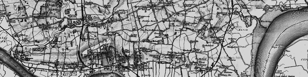 Old map of Orsett Heath in 1896