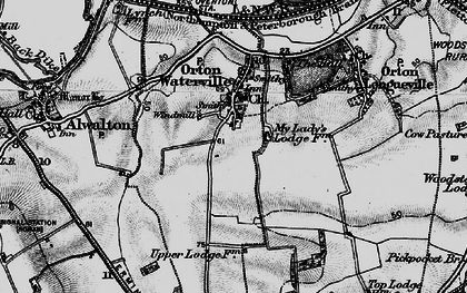Old map of Orton Goldhay in 1898