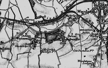 Old map of Orton Longueville in 1898