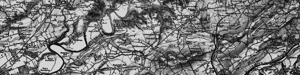 Old map of Osbaldeston Green in 1896