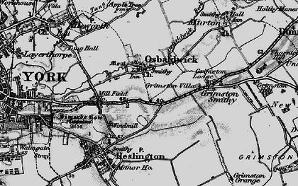 Old map of Osbaldwick in 1898