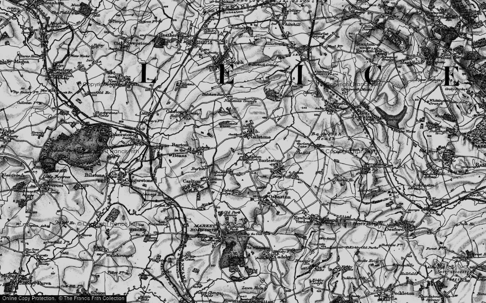 Old Map of Osbaston Hollow, 1895 in 1895
