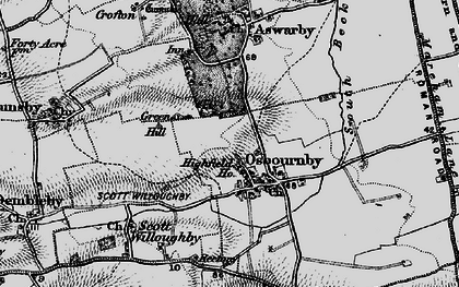 Old map of Osbournby in 1895