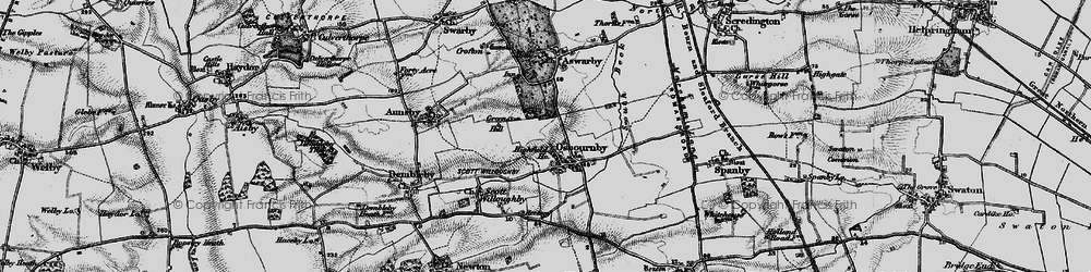 Old map of Osbournby in 1895