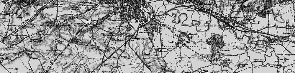 Old map of Osmaston in 1895