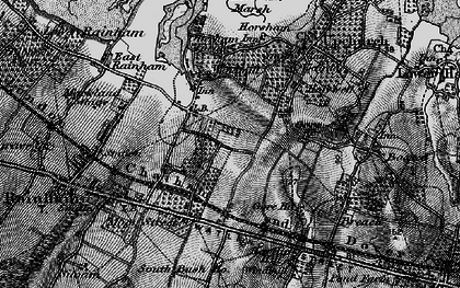Old map of Otterham Quay in 1895