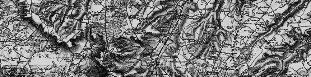 Old map of Ottinge in 1895