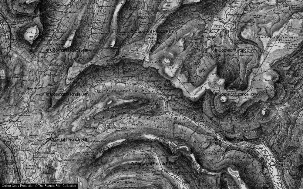 Old Map of Historic Map covering Beckermonds Scar in 1898