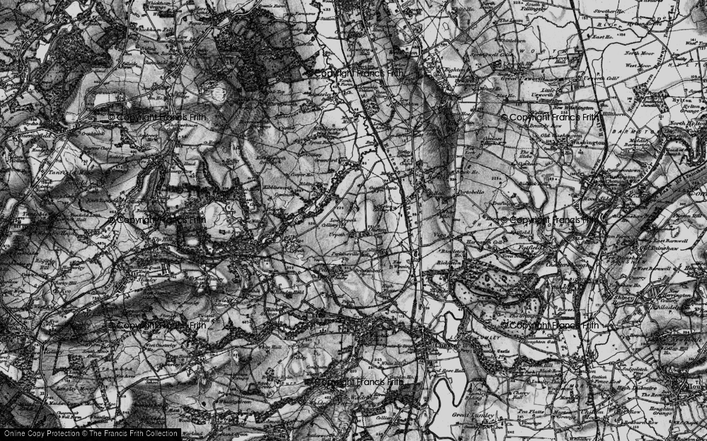 Old Map of Historic Map covering Low Urpeth in 1898