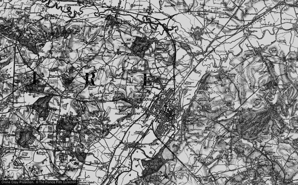 Old Map of Outwoods, 1898 in 1898