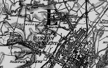 Old map of Outwoods in 1898