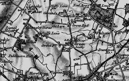 Old map of Over Green in 1899