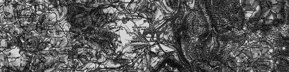 Old map of Blestivm (Monmouth) in 1896