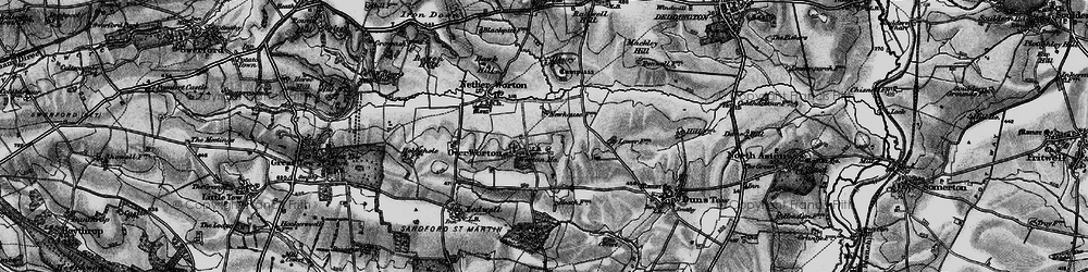 Old map of Over Worton in 1896