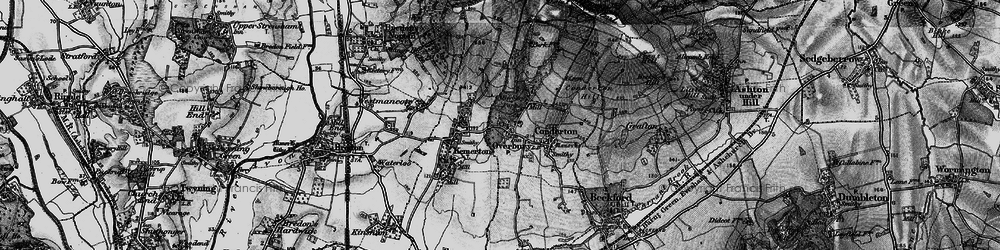 Old map of Overbury in 1898