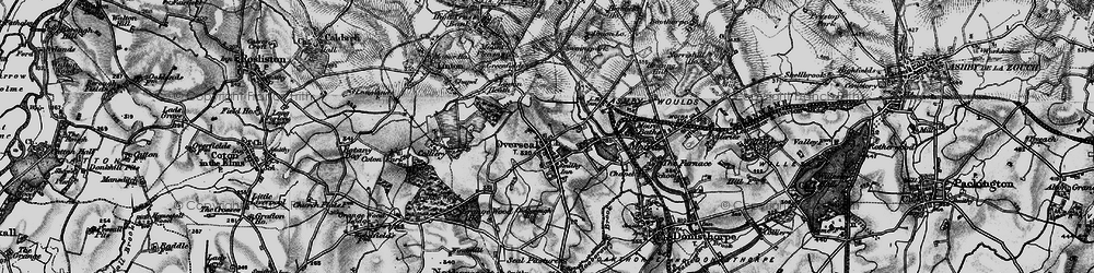 Old map of Overseal in 1895