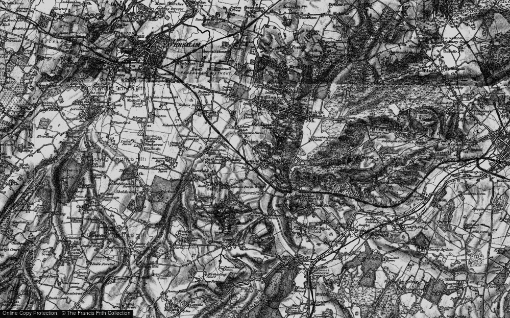 Old Map of Oversland, 1895 in 1895