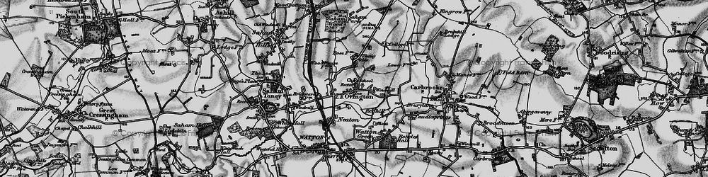 Old map of Ovington in 1898