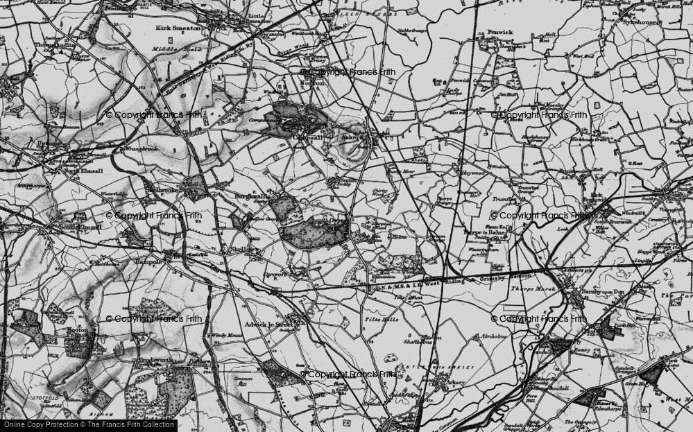 Old Map of Historic Map covering Holme in 1895