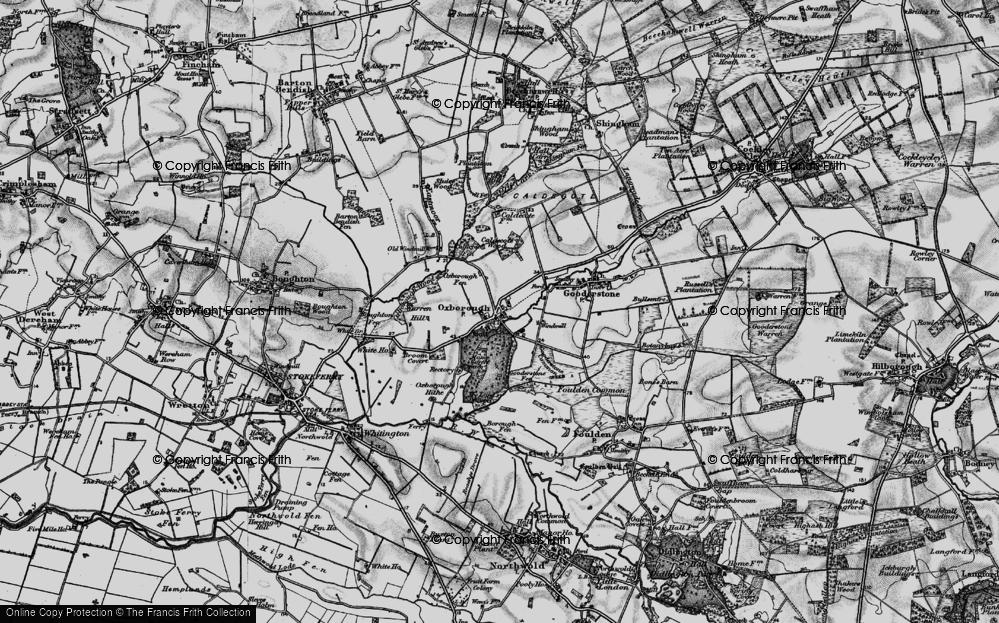 Old Map of Oxborough, 1898 in 1898
