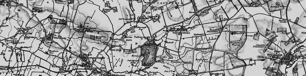 Old map of Beachamwell Fen in 1898