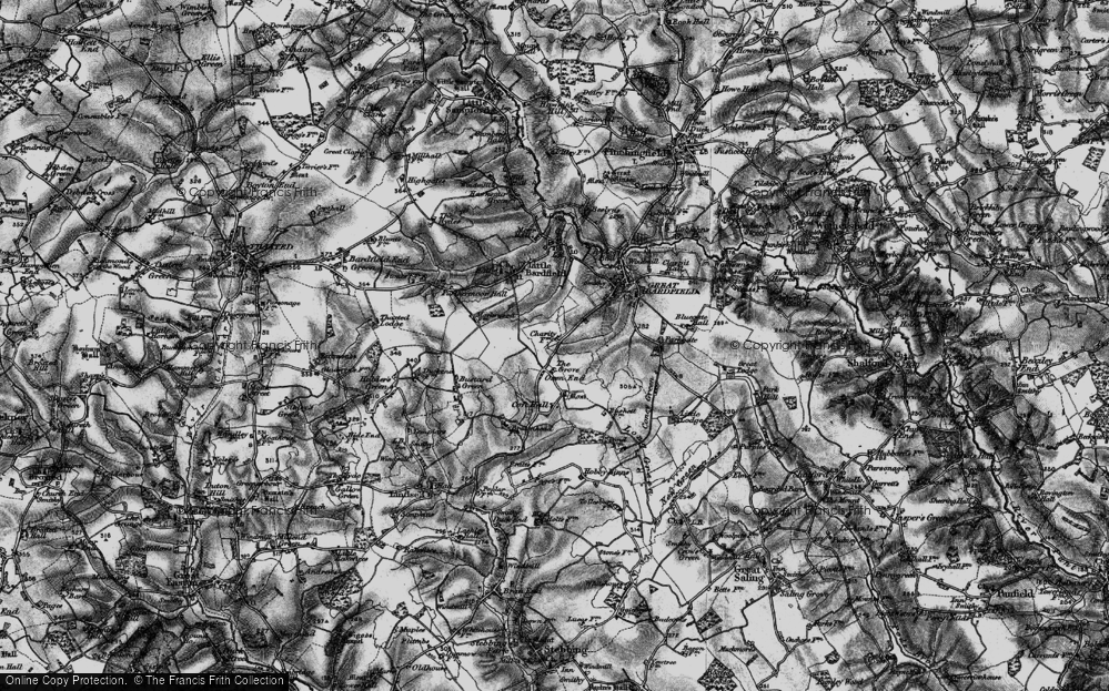 Old Map of Oxen End, 1895 in 1895
