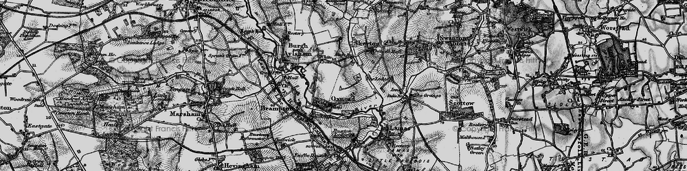 Old map of Oxnead in 1898