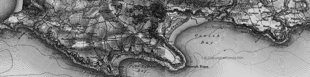 Old map of Oxwich in 1896