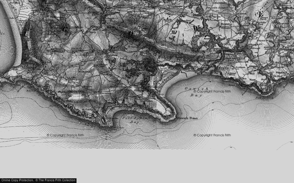 Old Map of Oxwich Green, 1896 in 1896