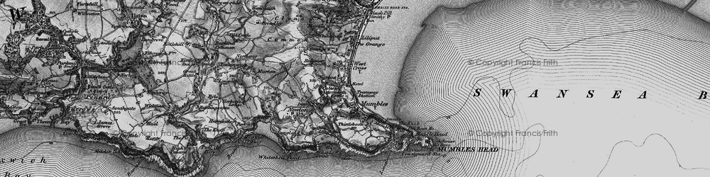 Old map of Oystermouth in 1897
