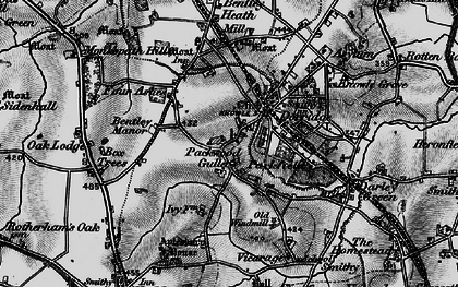 Old map of Packwood Gullet in 1899