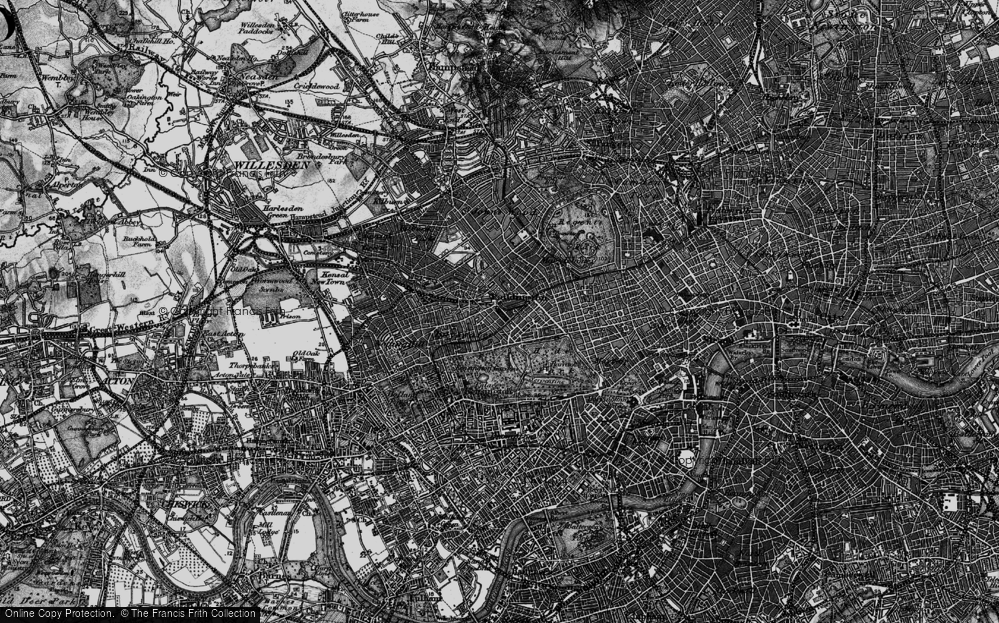 Old Map of Paddington, 1896 in 1896