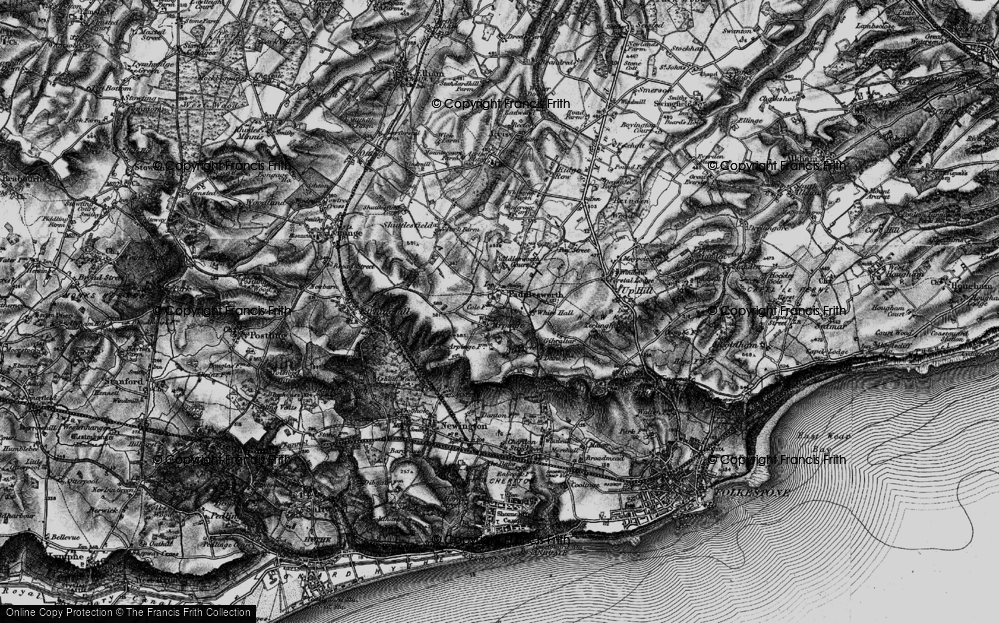 Old Map of Paddlesworth, 1895 in 1895
