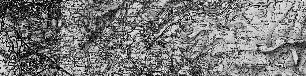 Old map of Padfield in 1896