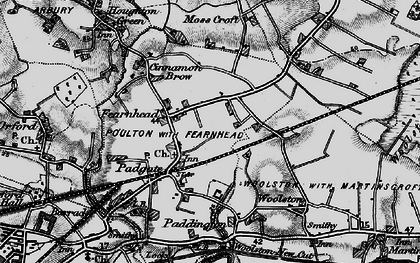 Old map of Padgate in 1896