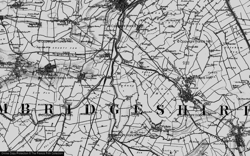 Old Map of Padney, 1898 in 1898