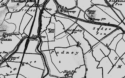 Old map of Padney in 1898